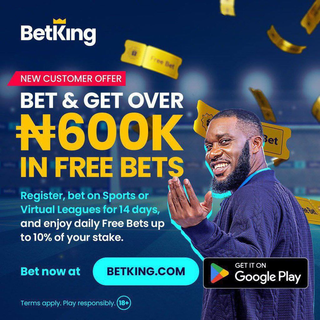 10 odd on @BetKingNG Booking code: J2JRK You don’t have account on Betking? Register and fund Below👇👇👇 bking.me/Morayoorr