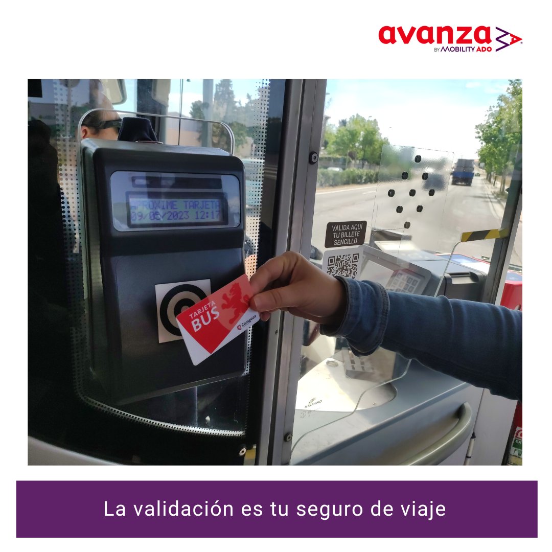 ¿Sabías que el billete de bus o la validación de tu tarjeta o abono es tu seguro de viaje? Deja constancia de tu presencia en el autobús en caso de que suceda cualquier percance. Por eso, debes validar siempre y conservar tu tarjeta o billete durante todo el trayecto.