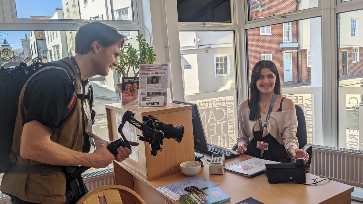 Businesses across Canterbury are taking part in a promotional video for our Higher Education courses today. 🎨 We're currently looking at event organisation and management with @CanterburyFest, part of the Foundation Degree (FdA) in Creative Professional Business Practice. 💼