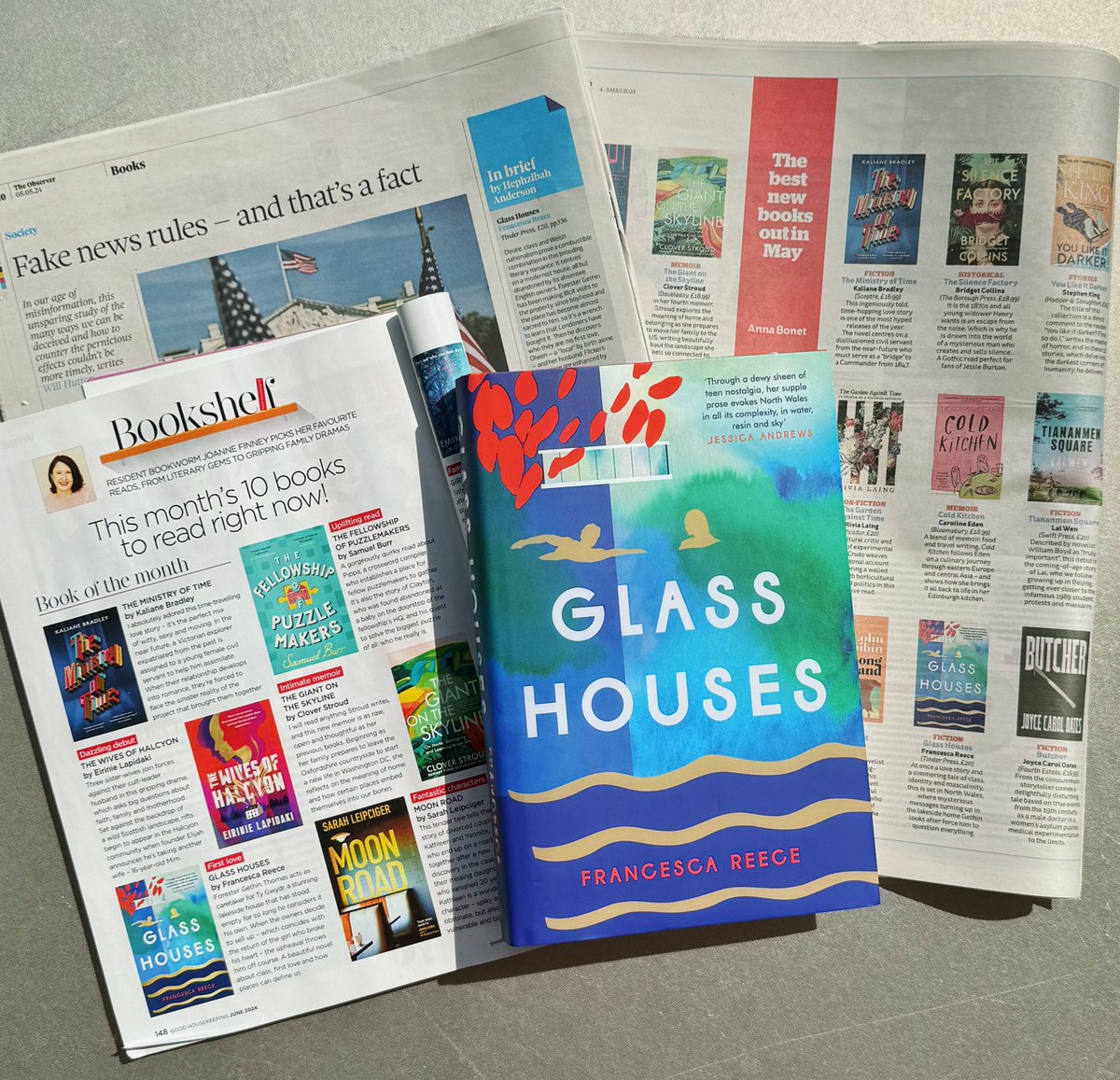 some ace quotes coming in for @FrancescaReece’s second novel, Glass Houses 💧 ‘a beautiful novel’ - @goodhousemag 🏴󠁧󠁢󠁷󠁬󠁳󠁿 ‘desire, class and Welsh nationalism prove a combustible combination in this brooding literary romance’ - @ObserverUK 🔥‘a simmering tale of class’ - @theipaper