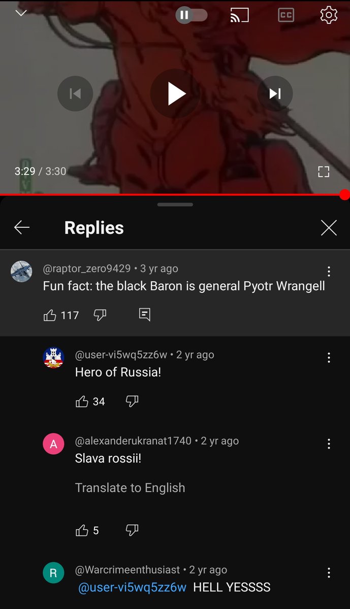 russian monarchists don't send their brightest (comment section of red army song 'white army, black baron') or they just really love losing to workers and peasant 😂