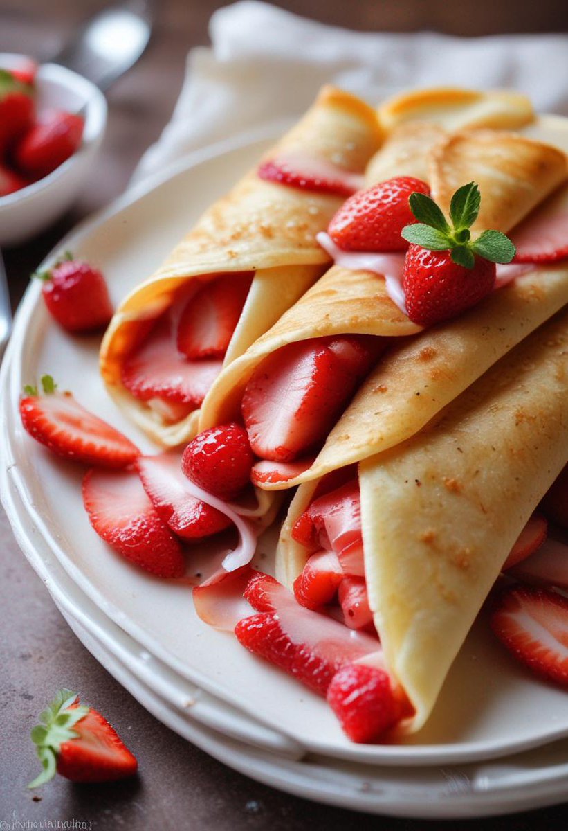 Cream Brulé or Strawberries crepes?🍓