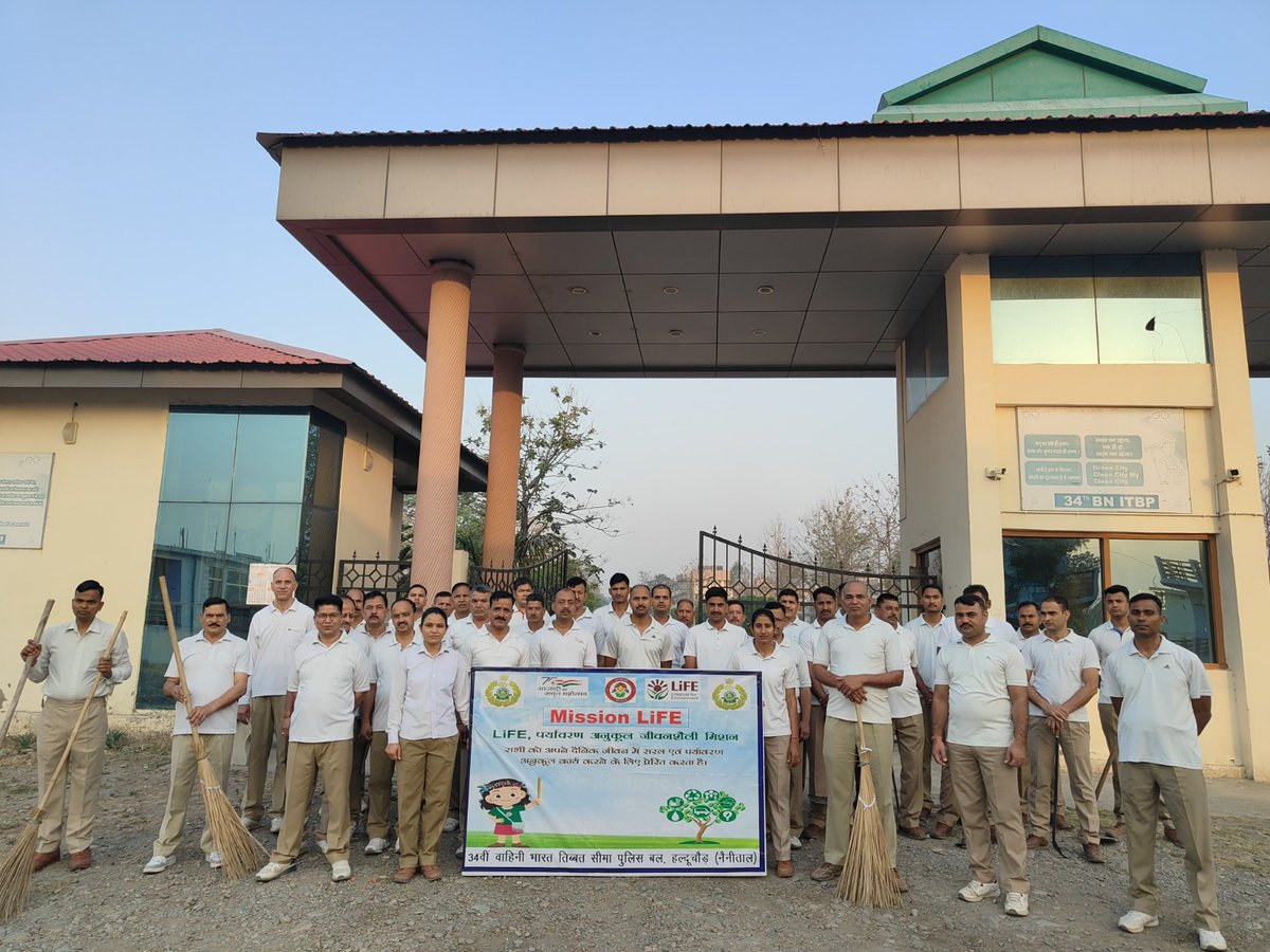 34th BN Halduchaur organised 'Mission Lifestyle for environment (Life)' Swachhata Drive.
#ITBP
#HIMVEERS 
#Mission_Life