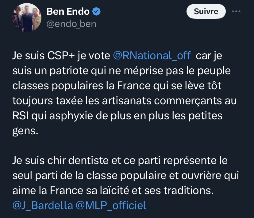 Récapitulatif des votes du RN : - Contre l’augmentation du SMIC - Contre le blocage des prix des produits de premières nécessités - Contre la gratuité des cantine - Contre le gel du prix des loyers … Arrêtez de faire croire que vous votez RN pour les classes populaires svp.