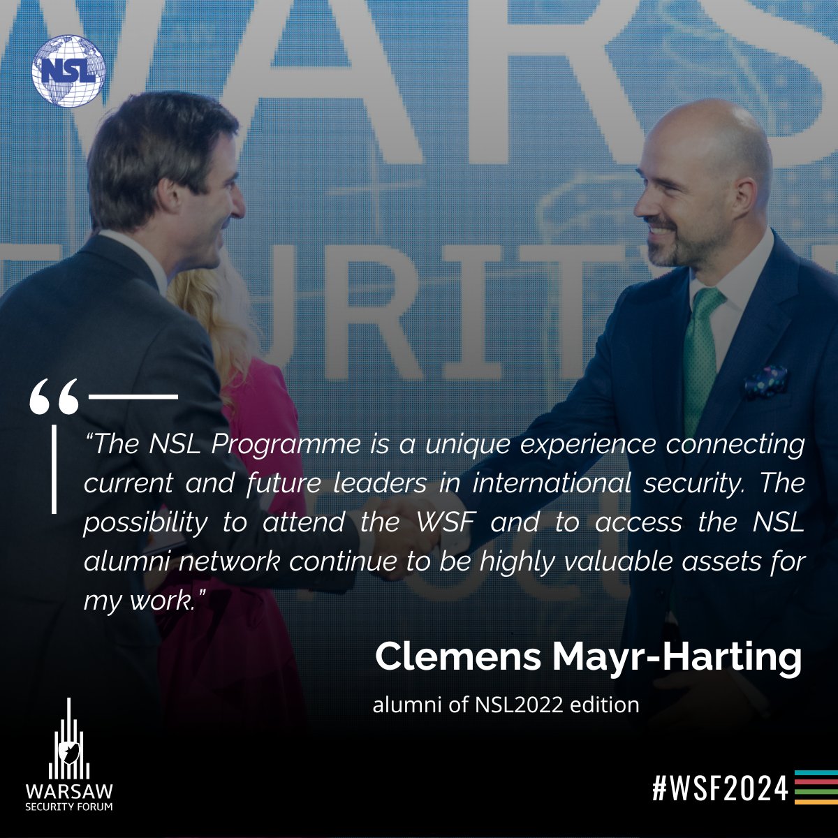 'The #NewSecurityLeaders Programme is a unique experience connecting current and future leaders in international security.'- @cmayrharting, Head of Cabinet of the Federal Minister for the EU and the Constitution at 🇦🇹 Federal Chancellery. 📝Apply: warsawsecurityforum.org/nsl-program/