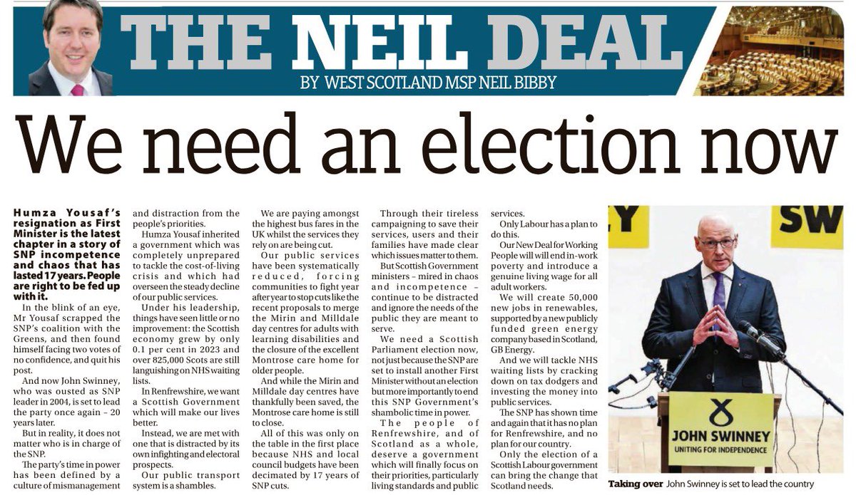 We need an election now. My column in today’s Paisley Daily Express👇🏻 #BuyAPaper