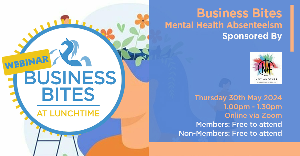 Moira Doherty from Maximise Midlife Coaching will join us on Thursday 30th May from 1:00pm to discuss Mental Health Absenteeism in the workplace.

Find out more: hubs.la/Q02tzHBN0

Business Bites is sponsored by <a href="/NotAnotherMA/">Not Another Marketing Agency</a>