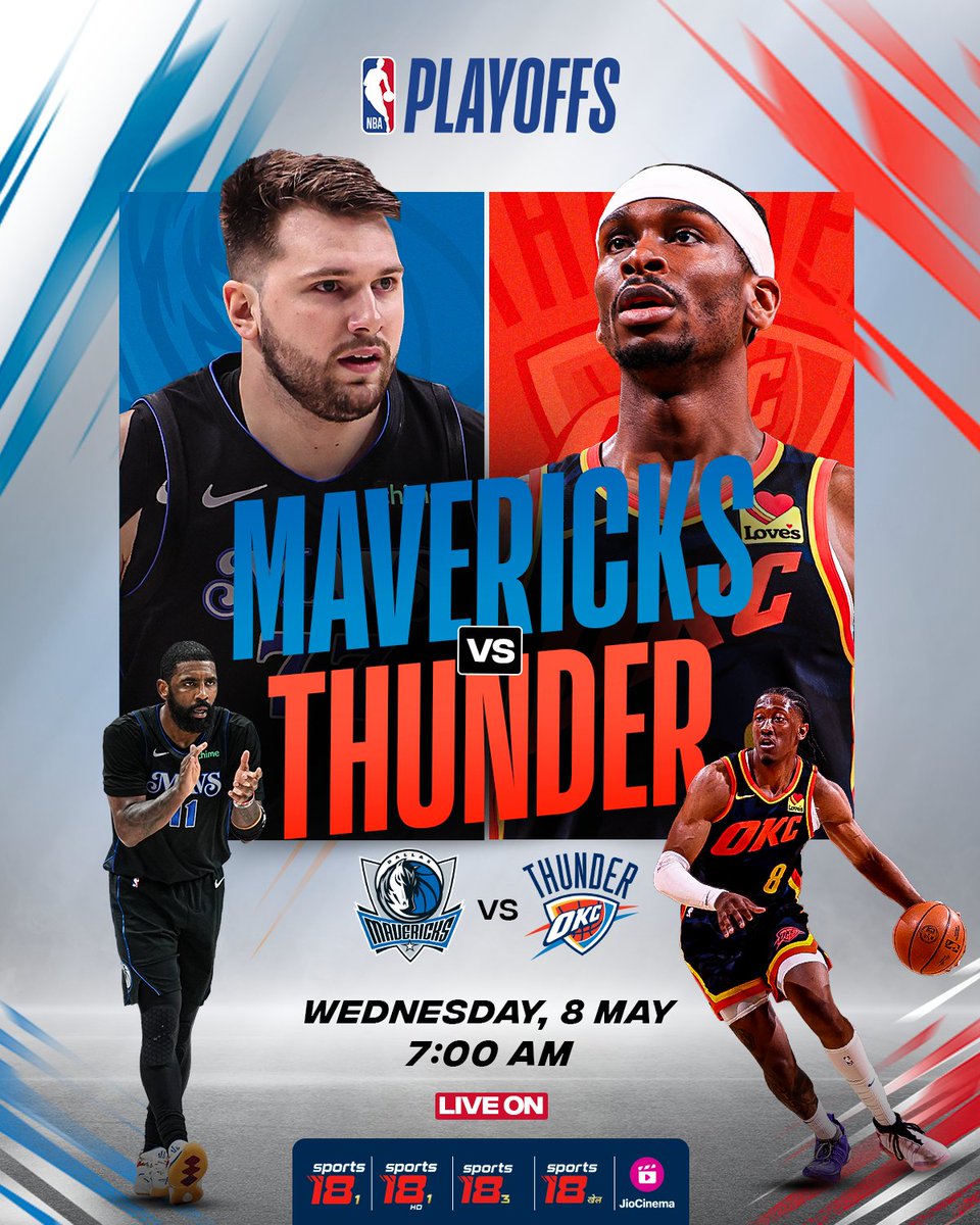 Can 𝐿𝑢𝐾𝑎𝑖 🪄 begin the series with a 𝐖 against the Thunder Boys from Oklahoma? ⚡

Watch the @dallasmavs take on the @okcthunder in the Western Conference Semifinals, ⚔ LIVE on @Sports18 and @JioCinema! 💻

#MorningTimeIsBallerTime #PlayoffMode #NBAPlayoffs #NBAMornings