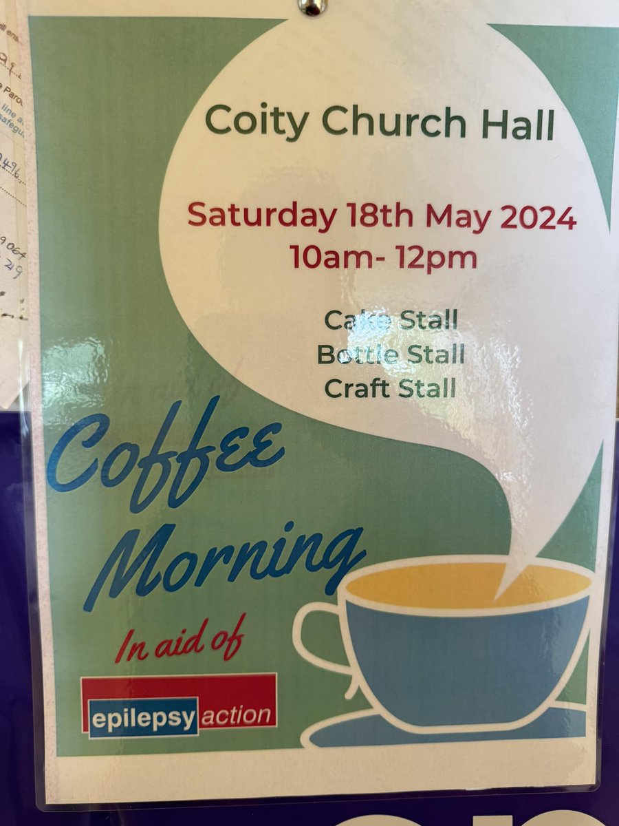 Some of our school community might be interested in this local event located in St. Mary's Church Hall (opposite the Church) on 18th May, 10-12. There will be cake, bottle & craft stalls. All donations raising money for @epilepsyaction. Everyone is welcome.🙂