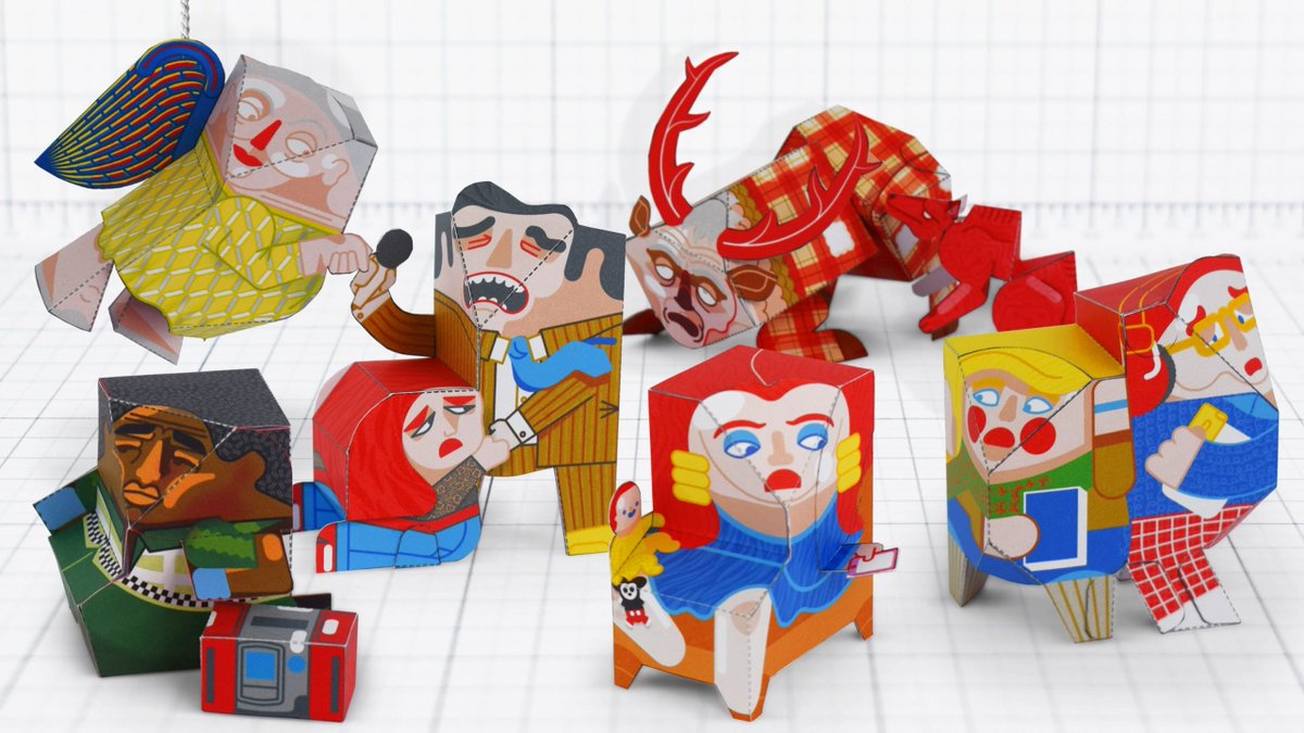 a series of #papercraft based on the tapestries of Grayson Perry, designed for the Arts Council