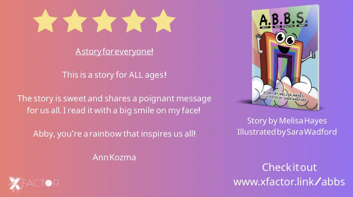 An amazing book by a passionate educator @MrsHayesfam Meet ABBS: A rainbow born with Down Syndrome. She is square with an extra color and with Ability, and is Brave, Beautiful, Smart. check it out at xfactor.link/abbs @swivl @Scandela9 @annkozma723 @YaritzaV_