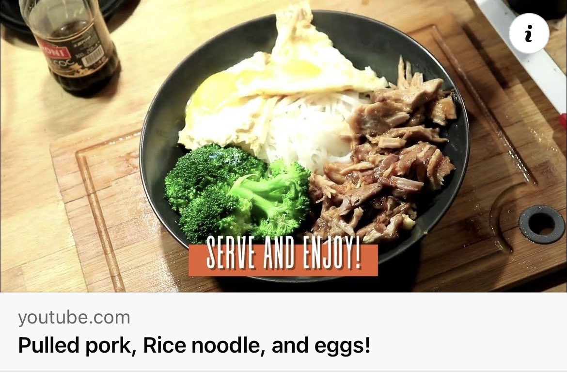 Pulled pork, Rice noodle, and eggs!
youtu.be/rE-c3VnD2fE

#nutrition #lioisystems #fitnesschef #food #gym #muscle #weightloss #fitspo #exercise #fitnessmotivation #health #lifestyle #focus #work #chef #cook #fuel