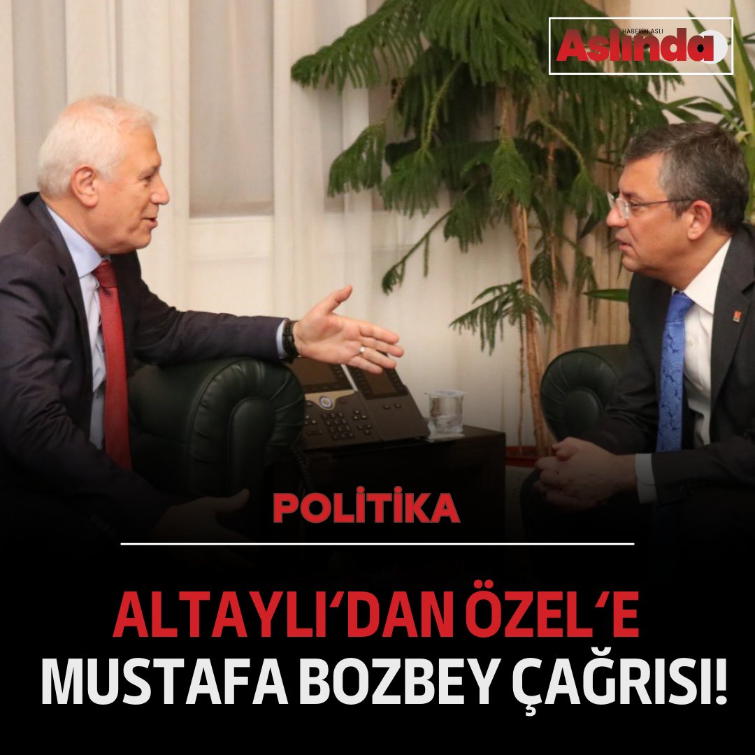 📌Fatih Altaylı'dan Özgür Özel'e Mustafa Bozbey çağrısı! 🗣️Fatih Altaylı: Sayın Özel, Mustafa Bozbey’i, hızlı bir biçimde uyarıp, görevden alınmasını sağla! aslinda.com/fatih-altaylid…