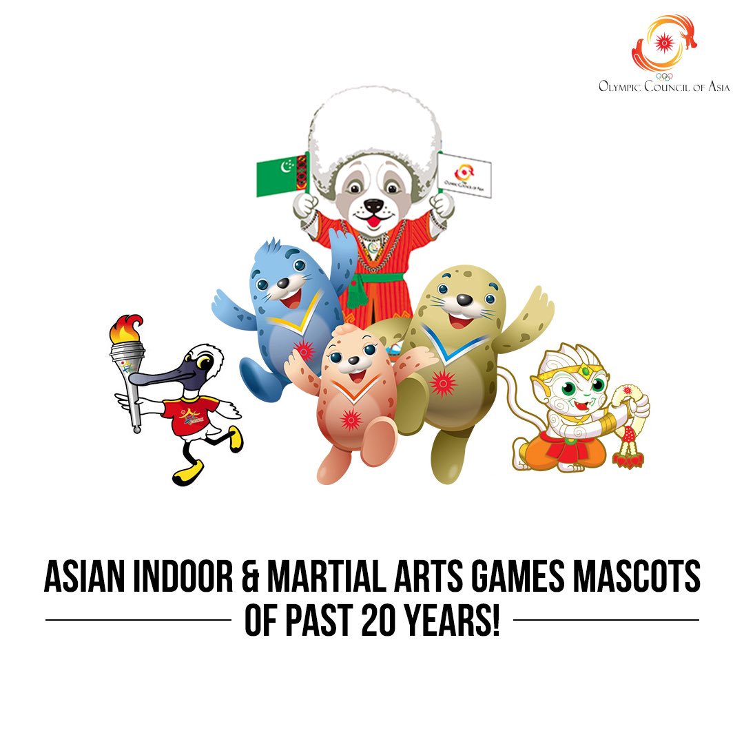 With less than #200DaystoGo until the 6th Asian Indoor & Martial Arts Games, let's take a moment to revisit the mascots from previous years. This year, we're introducing a new member to the family—the 'Fighting Parrot.' 🦜

Which mascot is your favorite? ⬇️
#AsianIndoorGames

1/8