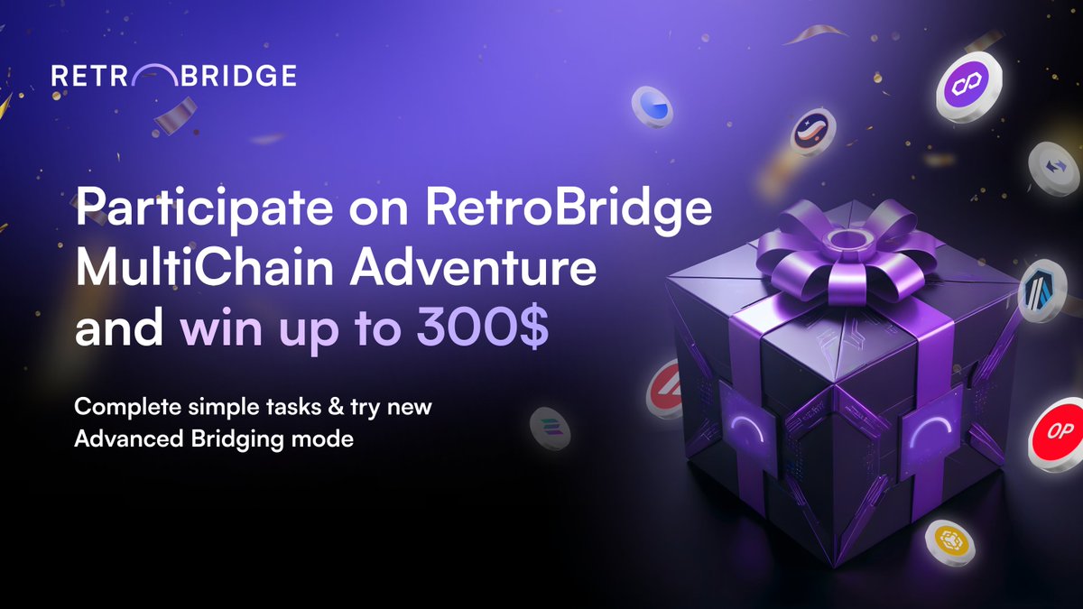 🎯 Complete RetroBridge MultiChain Adventure and Win Up to $300

333 lucky winners will share the rewards pool by using the new Advanced Mode

Complete simple tasks &amp; try out the new Advanced Bridging mode

🔗 Join the Adventure:
retrobridge.io/phases/multich…

🧵...