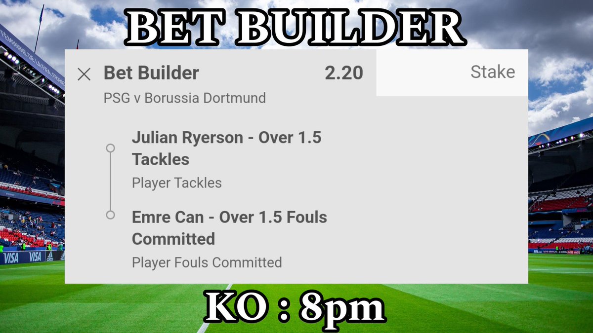BET BUILDER KO : 8pm Champions League 🏆 #Tips #Bets #Betting #Football
