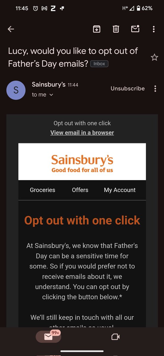 Actually really appreciative of this email <a href="/sainsburys/">Sainsbury's</a> . Thank you