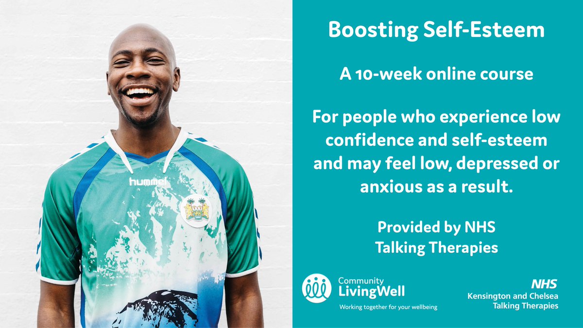 This 10-week course is designed for people who experience low confidence and self-esteem and may feel low, depressed or anxious as a result. The next group starts on Weds 5 June. Find out more and register: communitylivingwell.co.uk/event/boosting…