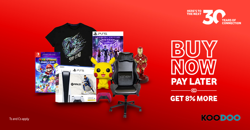 Here is a quick plug! Level up your gaming experience with the hottest new PlayStation gear at @Koodoo_sa! Don't miss out on the fun! Download VodaPay now. bit.ly/3MRijoG #VodaPayPlugs