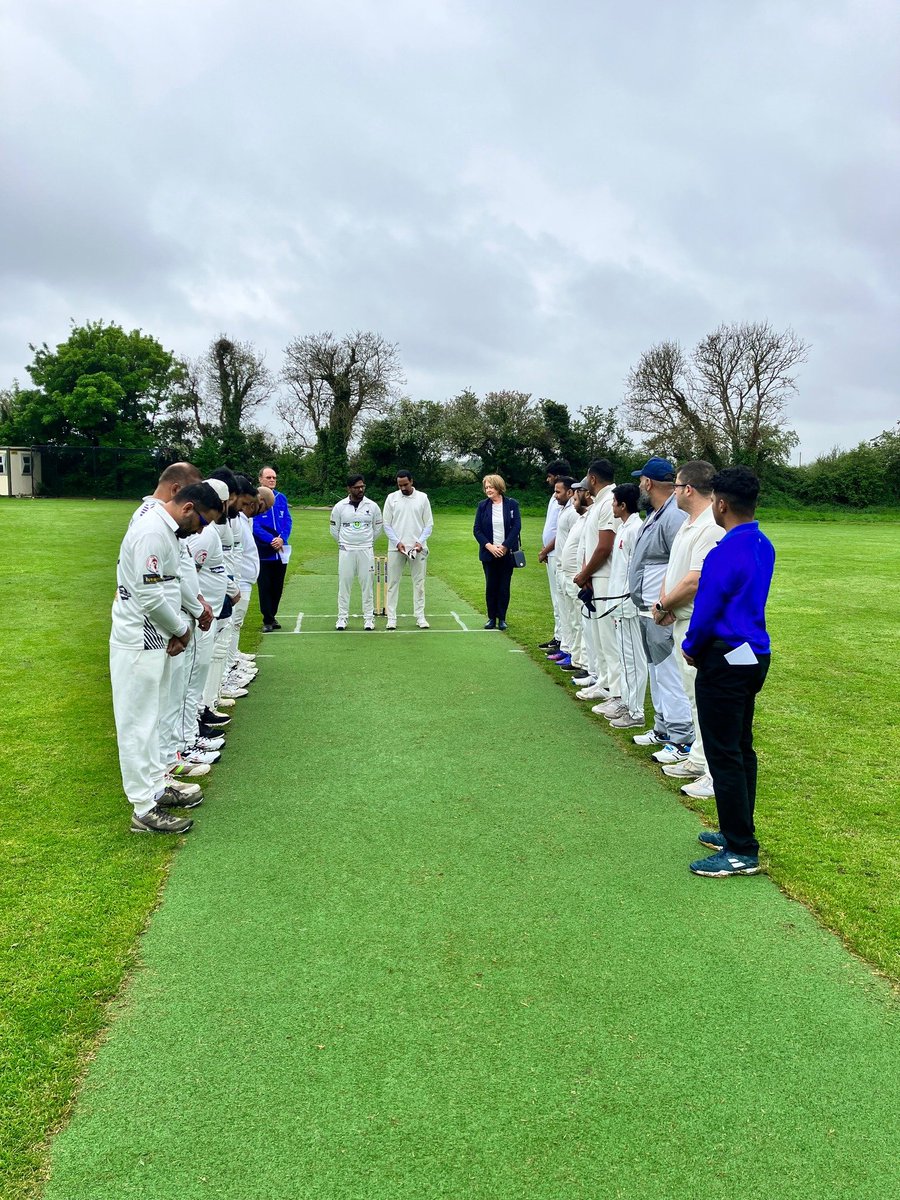 1 minute silence was observed in remembrance of Late Sundar Chandramohan led by Cricket Leinster President Siobhan McBennett at Porterstown Park on 4th May 2024  RIP Sundar