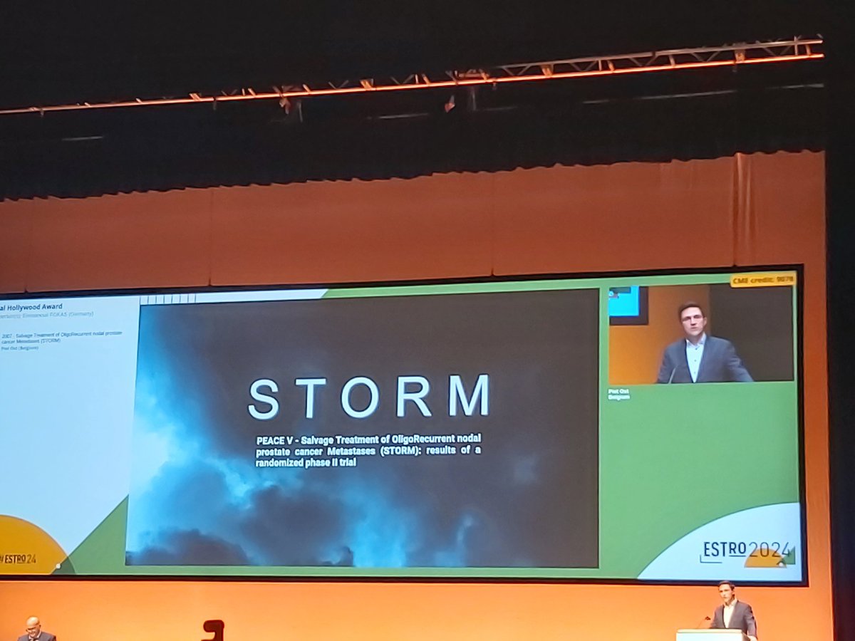 Congratulations @piet_ost #STORM trial is a real #TeamScience achievement worthy of the #DonalHollywoodAward @ESTRO_RT #ESTRO24 👏🏽👏🏽👏🏽