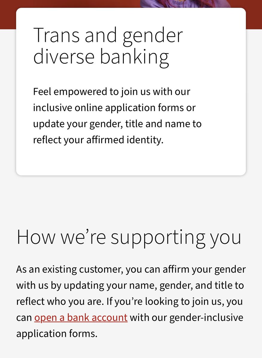 Did you know NAB provides trans and gender diverse banking? You can change your gender, title and preferred name online even if they don’t match your identity documents! I can’t imagine anything going wrong here, crims won’t take advantage of this whatsoever.