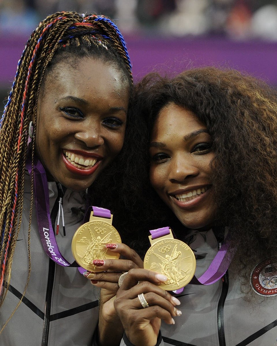 The Williams sisters in gold, we've seen that before... ⭐ Venus & Serena's Met Gala outfits got us thinking about their doubles gold medals at the Olympics