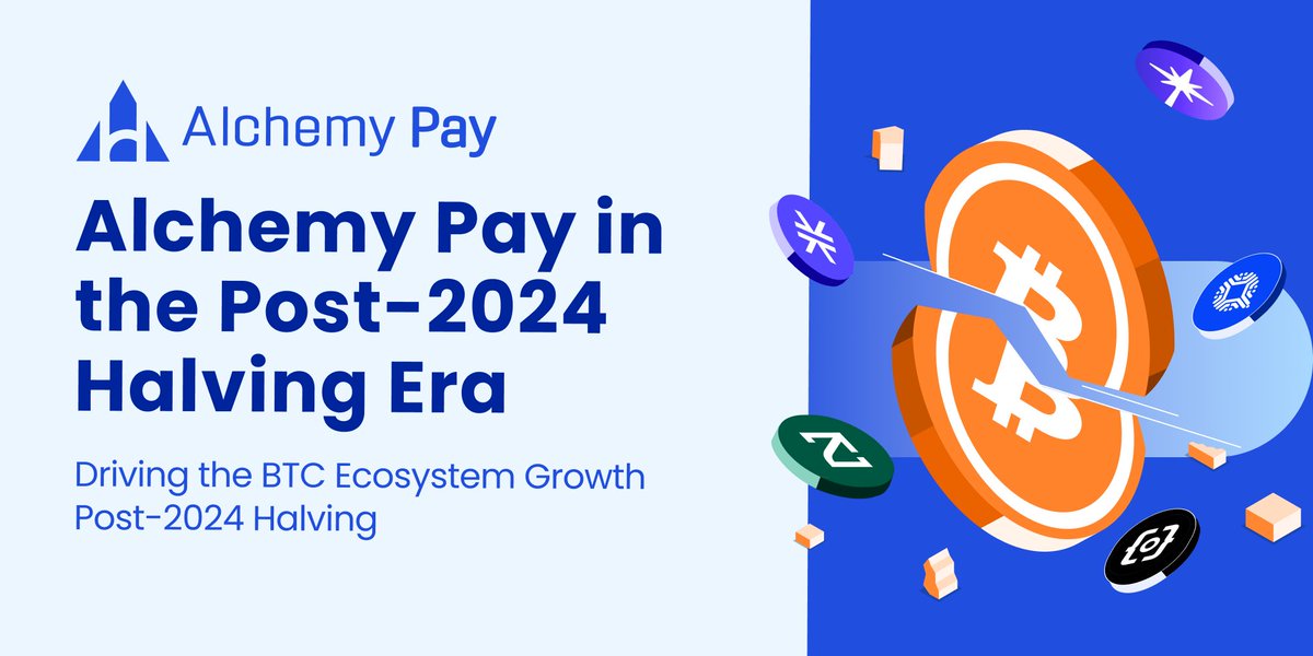 As we enter the post-2024 #Bitcoin halving era, a milestone in Bitcoin's evolution, it sparks a wave of innovation and adoption.

Amidst the rapid expansion of BitcoinFi, meme coins, Ordinals, and L2s, platforms like #AlchemyPay shine, showcasing thriving possibilities in the BTC…