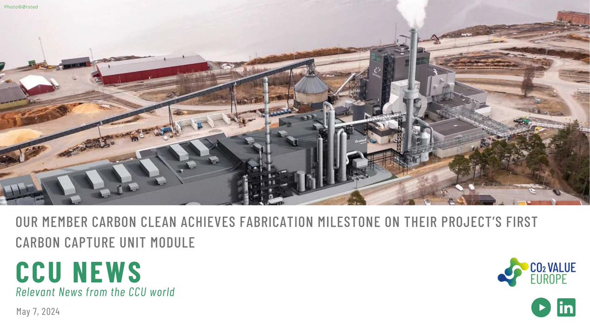 Our member @carbonsolu achieves a fabrication milestone on the FlagshipONE project's first carbon capture unit module. It will be one of Europe’s largest commercial-scale eMethanol facilities which can capture 70k tonnes of biogenic #CO2/yr. More at shorturl.at/apQT3.