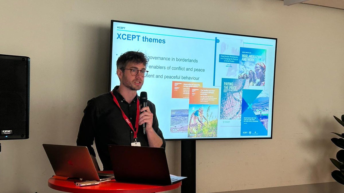 Happening now! Our Fund Director, Charlie de Rivaz is discussing funding opportunities through XCEPT for research on conflict drivers, dynamics, and more effective policy responses at the @SIPRIorg #sthlmforum
