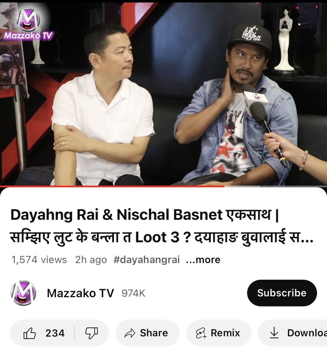 YouTube मा #NischalBasnet ले आफुलाई #BehuliFromMeghauli फिल्म को shooting को सिलसिलामा #Chitwan मा कच्ची सडक चाहिएको तर भेट्नै मुश्किल भएको. सबै ठाउँ पिच भएको भिडियोमा भनेको हेरिरहदा #भरतपुरCity को #Mayor #RenuDahal @RenuDahal1 ज्यु लाई 
#धन्यवाद 🙏🙏 

youtube.com/clip/Ugkxf7d7U…