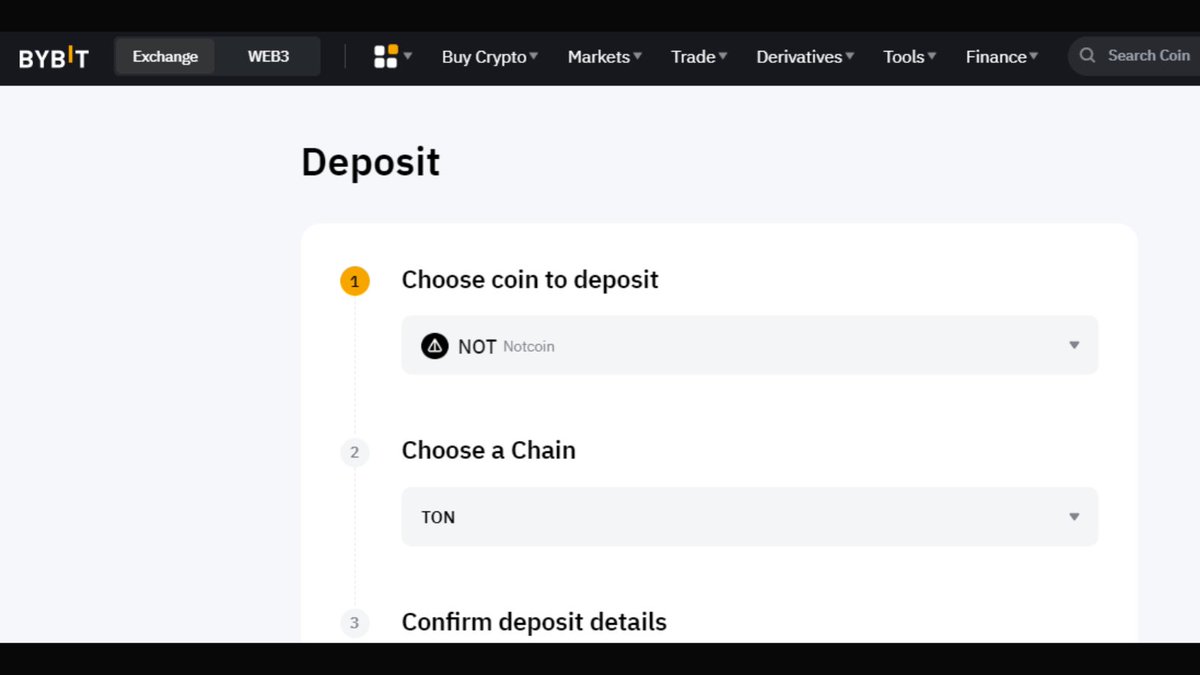 #Bybit  exchange added deposit for #NOTCOIN 🤩