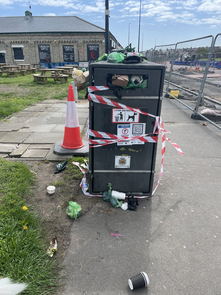 Sorry @NTCouncilTeam but this is another one I’ve previously reported using the QR code but I’ve done it again this morning. It really needs emptying asap. People are clearing ignoring the fact that it’s been taped up 🙄😠 many thanks