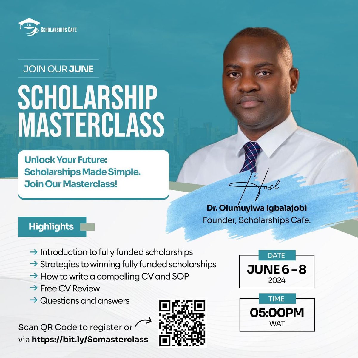 Are you searching for scholarships to no avail, or do you not know where to start? Join our June scholarship masterclass, and let's support you!

Benefits
- Free CV and cold email reviews 
- Access to our scholarship academy 
- Monthly meetings
- Learn strategies to identify