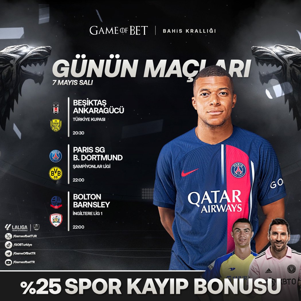 🐺GameofBet'te Günü Maçları!

🧾 Kuponlarınız için en iyi maçları biz seçtik.

💵 Size de en iyi oranlarla bahis yapıp kazanmak kaldı.

📲 Daha Fazlası İçin Biografi'den linke Tıkla! 

#GameofBet #Casino #Slot #Bonus #Spor