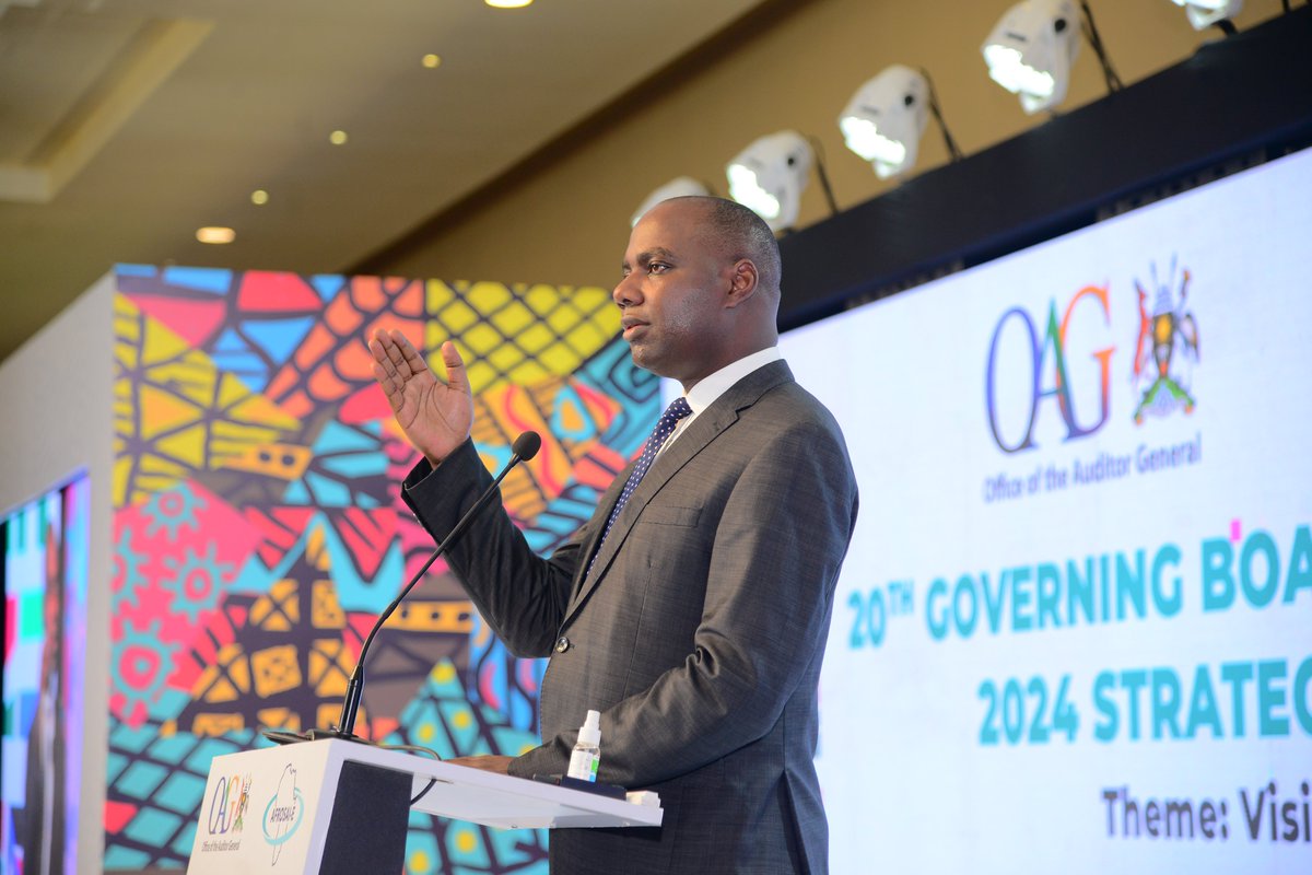 The State Minister for Finance, Planning and Economic Development, Hon. Henry Musasizi has officially opened the 20th @AFROSAIE Governing Board Meeting and 2024 Strategic Review at the Speke Resort Munyonyo. Hon. Musasizi, who represented the Rt. Hon. Speaker of Parliament as