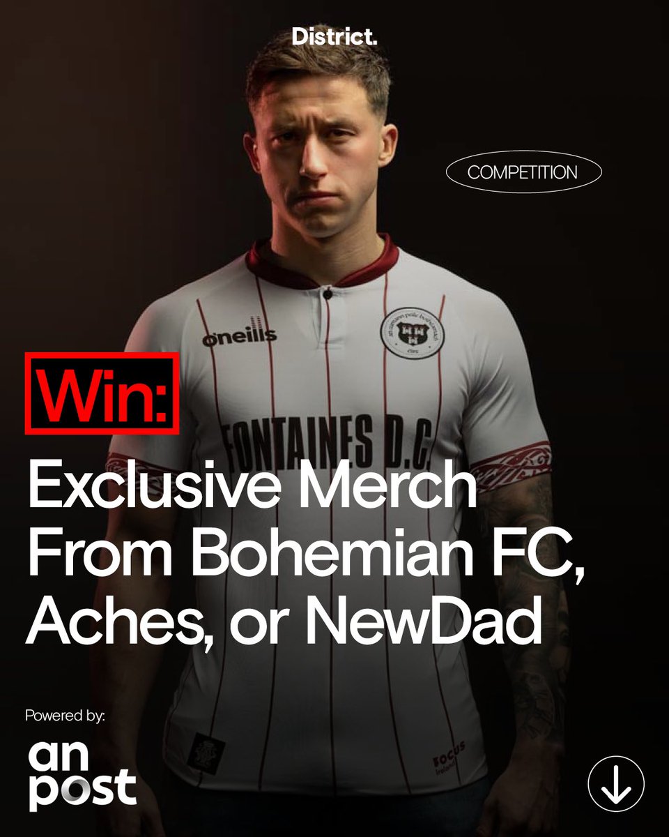 🚨Competition🚨

We have some exceptional pieces from NewDad, Aches & Bohs, going to three different individual winners.

We're giving away:
1 Personalised vinyl of 'Madra' by NewDad
1 Tagged shirt from Aches
1 Bohemians Shirt

To win: Like, Follow & RT

#AD
