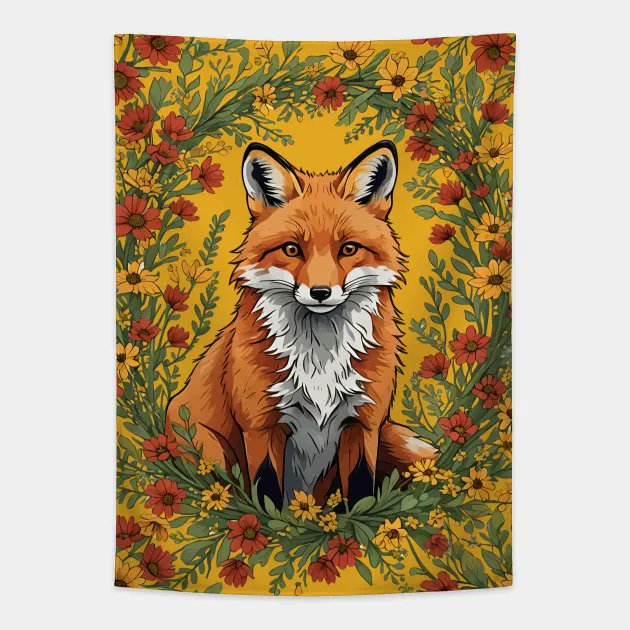 #Mississippi Red Fox Surrounded By Tickseed Flowers - #Mississippians #Tapestry #teepublic #taiche #redfox #fox #foxes #foxesofx #wildlife #nature #vulpesvulpes #foxy #animals #foxlove #petfox #cutefox  #ilovefoxes #foxlovers #domesticatedfox  #cute teepublic.com/tapestry/60075…