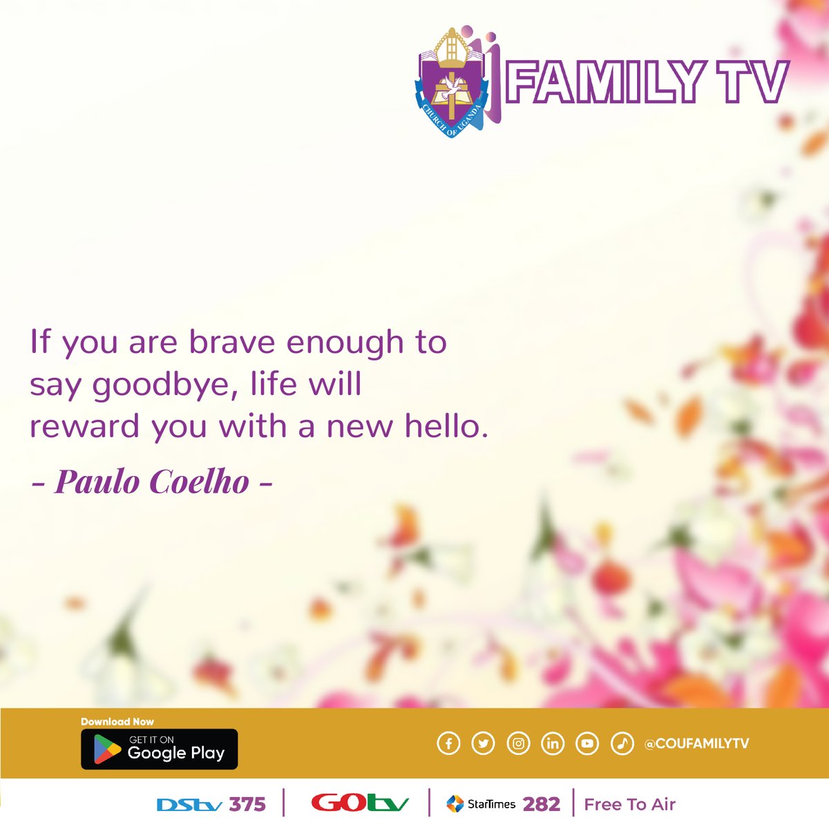 If you are brave enough to say goodbye, life will reward you with a new hello. – Paulo Coelho
#QuoteoftheDay #enrichinglives