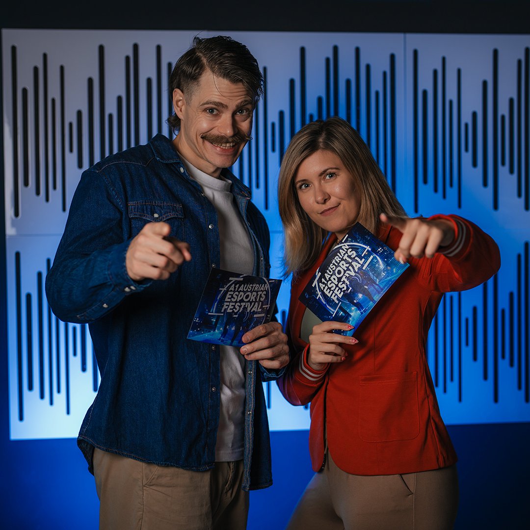 A1eSports_AT's tweet photo. Presenting: Your Presenters 🎉

Ohne dieses Moderatoren-Duo wäre das A1 Austrian eSports Festival einfach nicht dasselbe 🤷

Und genau darum sind wir richtig hyped, dass @das_machete und @becciplays auch dieses Jahr wieder für euch auf unserer Bühne stehen 😍 https://t.co/jEX2wtjxJp