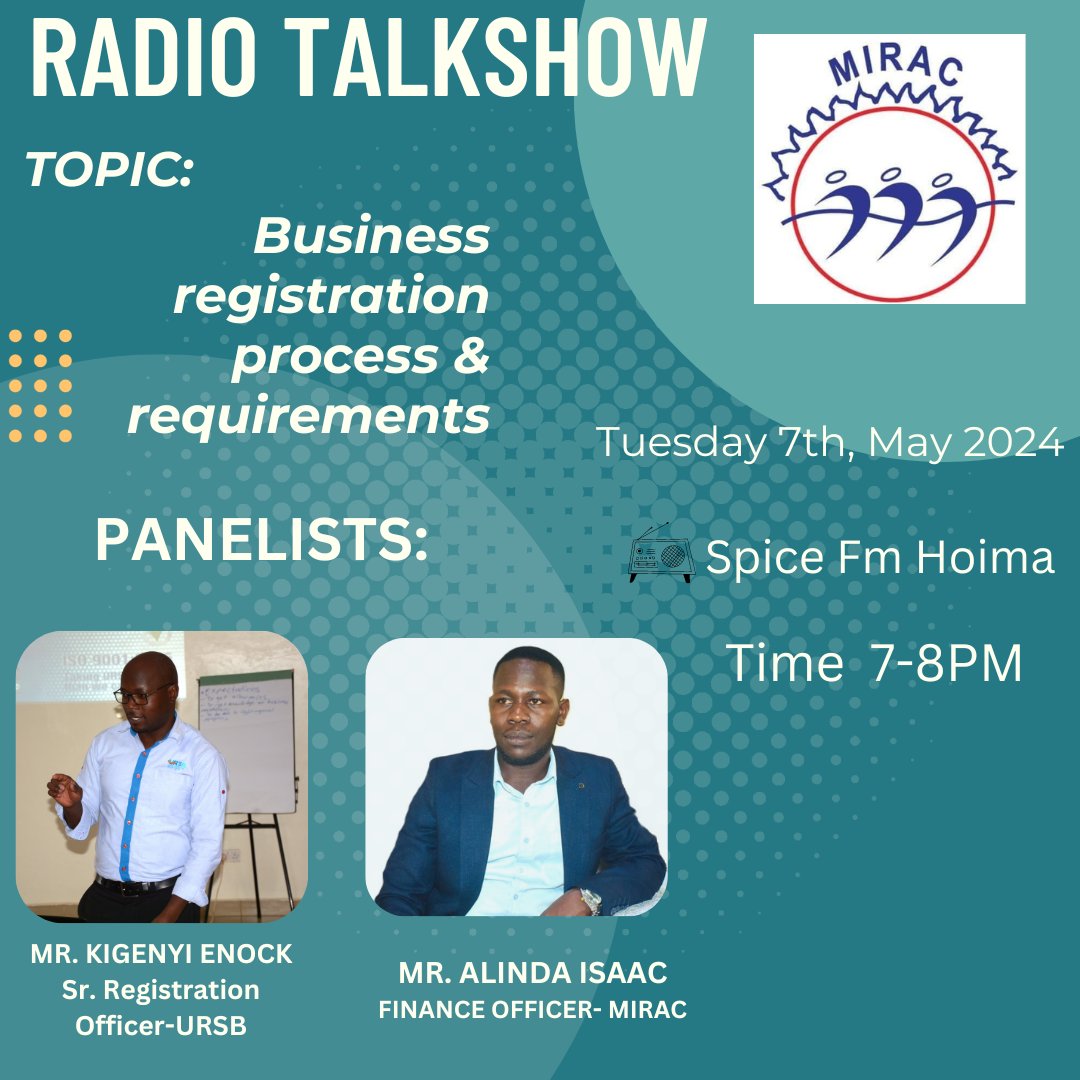 Remember to tune in to our talk show discussing the intricate process of business registration, from permits to compliance, its Journey worth understanding for any entrepreneur diving into the oil & gas sector. @URSBHQ @USAID @PAU_Uganda @KEInitiative @TotalEnergiesUG @graUganda