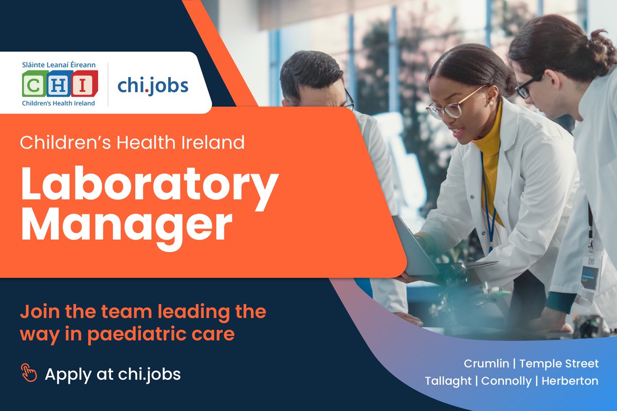 Help provide managerial, strategic and professional leadership to the Laboratory Departments at CHI. Applications are invited for the role of Laboratory Manager. Learn more and apply at: ow.ly/qPCN50RyjjA