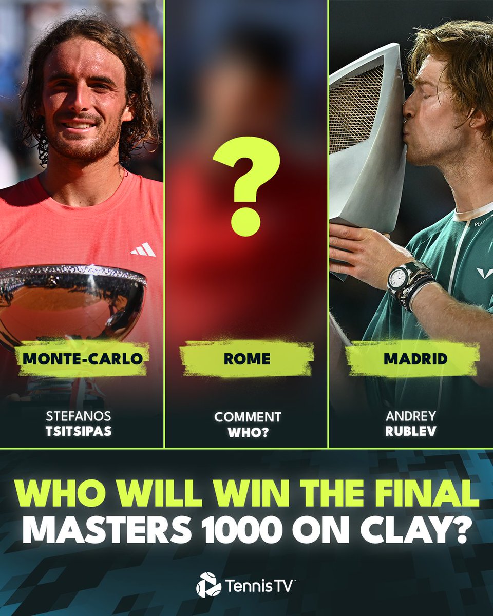 One last Masters 1000 on clay this season... Who are you backing to win Rome 2024? 🤔 @InteBNLdItalia #IBI24