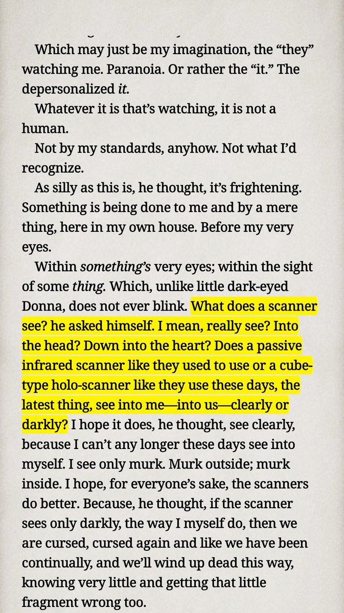 'What does a scanner see? he asked himself. I mean, really see? Into the head? Down into the heart?'
📖A Scanner Darkly - Philip K. Dick
#books #quotes #PKD #scifi