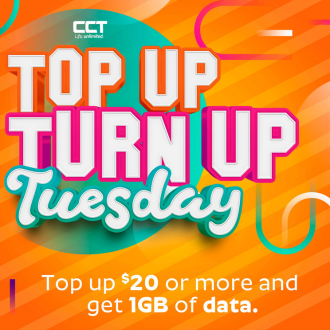 Top up Turn Up Tuesday 🥂 Top Up $20 or more today, and receive 1GB bonus data.
#CCTLifeUnlimited #lifeunlimited #cctbvi #BVILove #cctiswe #topup #turnup