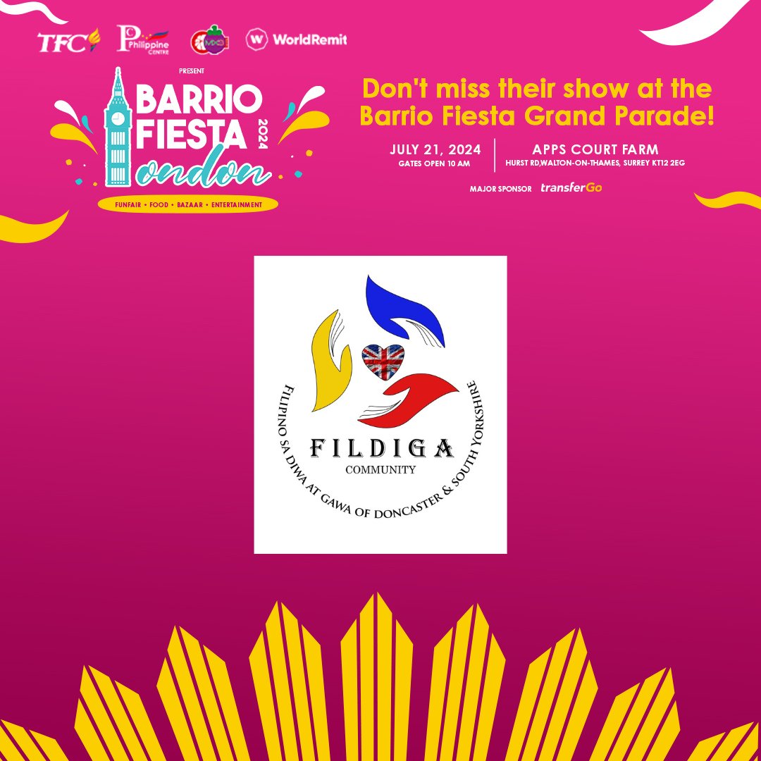 FILDIGA has prepared a special number at the Grand Parade for Barrio Fiesta London 2024! ♥️💚💙✨ GRAB YOUR TICKETS TODAY! 🥰 bit.ly/BarrioFiestaLo… *Promo until 31 May 2024 only #BarrioFiestaLondon2024