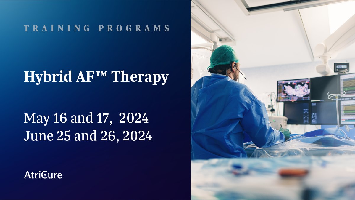 Our #HybridAFTherapy Programs in Amsterdam, Netherlands highlights the rationale, efficiency, & efficacy of a dual approach between cardiac surgeons and EPs when treating LSPAF patients.  Register for our upcoming program and find more details at AFConnect.eu​. #Epeeps