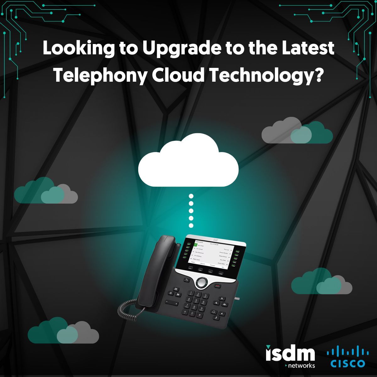 Struggling to find qualified resources to support your on-premise Cisco telephony system? ☎️ 

Contact our Enterprise Networks team now to learn more: info@isdmsolutions.com 

#Cisco #WebexCalling #Cucm #Telephony #CloudMigration #ISDMSolutions #ExpertSupport