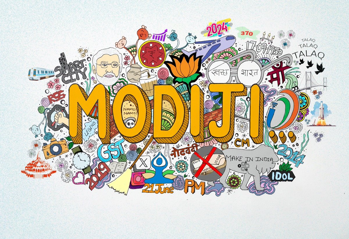 Artwork by a 9-year-old on Modi ji's 10-year revolution