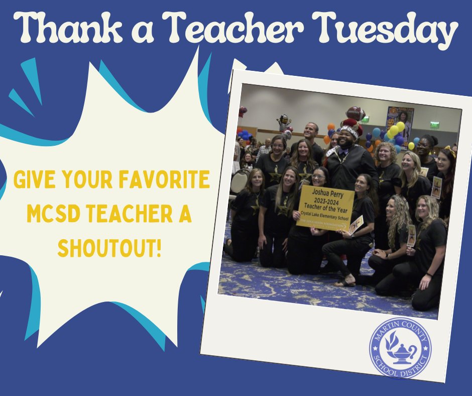 🍎CELEBRATING TEACHERS🍎 We're continuing #TeacherAppreciationWeek celebrations with Thank a Teacher Tuesday! Our teachers make a difference in the lives of so many students. Join us in celebrating our teachers by giving your favorite teacher a shoutout! #ALLINMartin👊